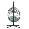 PAGED Porch Swing with Stand Wicker Hanging Egg Chair with Seat Cushion for Balcony, Porch, Garden - 2 of 4