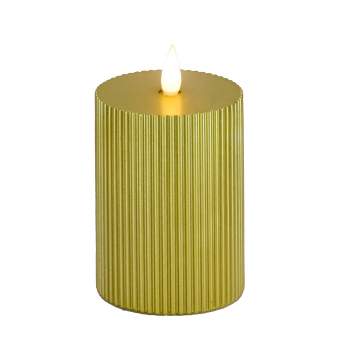 8" HGTV LED Real Motion Flameless Gold Candle With Remote Warm White Lights - National Tree Company