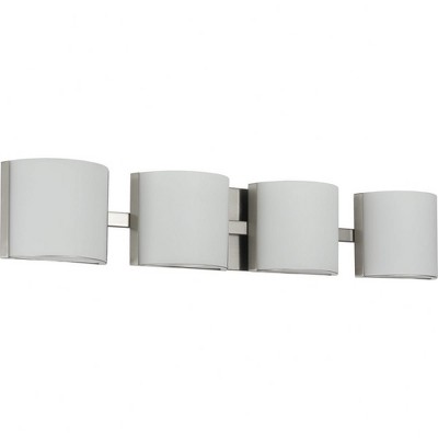 Progress Lighting Arch 4-Light LED Bath Light, Brushed Nickel, Etched Glass Shade
