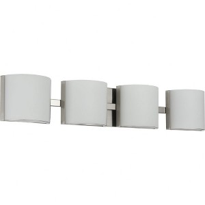 Progress Lighting Arch 4-Light LED Bath Light, Brushed Nickel, Etched Glass Shade - 1 of 2