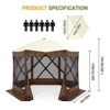 10x10ft Camping Gazebo, Portable Pop Up Canopy Outdoor Screen Tent 6 Sided with Mesh Windows and Carry Bag for Camping, Picnic, Backyard Party - 2 of 4