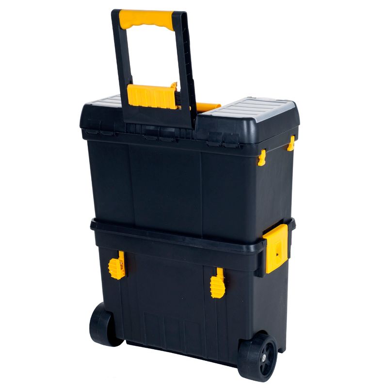 Rolling Tool Box with Wheels, Foldable Comfort Handle, and Removable Top - Toolbox Organizers and Storage by Stalwart, 3 of 7
