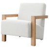 Boucle Fabric Upholstered Accent Arm Chair with Angled Armrests and Modern Geometric Silhouette - 3 of 4