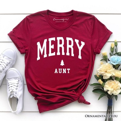 Merry Aunt Retro Christmas T-Shirt, Matching Family Holiday Tee | OrnamentallyYou