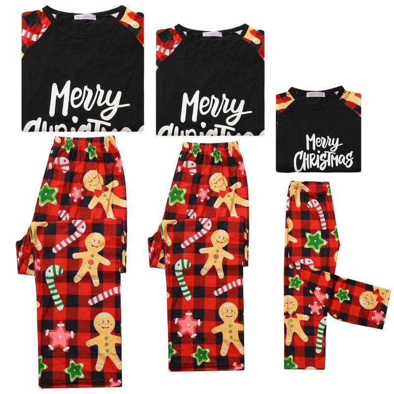 cheibear Christmas Sleepwear Long Sleeve Tee with Pants Lounge Family Pajama Sets, 4 of 6