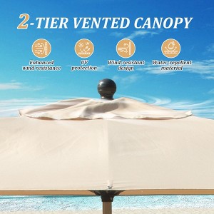 Vynxaria Rectangle Patio Umbrella - Crank Lift & Tilt Function for Ultimate Shade Control - 1 of 4