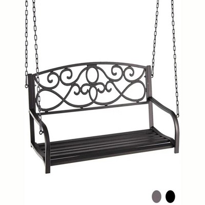 53"Outdoor 2-Person Metal Porch Swing Chair with Chains