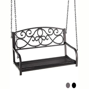 53"Outdoor 2-Person Metal Porch Swing Chair with Chains - 1 of 4