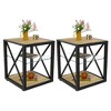 Sapphtopaz Modern End Table Square Nightstand with Storage Shelf X-Frame Side Table for Living Room,Bedroom - 4 of 4
