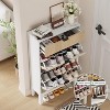 Acekool Shoe Storage Organizer with 2 Flip Drawers & Small Drawer, Slim Entryway Cabinet with Fluted Doors - 4 of 4