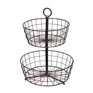 BirdRock Home Metal 2-Tier Wire Fruit Basket - Oil Rubbed Bronze - 1 of 4