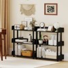 Costway 1/2 PCS 3-Tier Bookshelf with Anti-Tipping Kit, Industrial Storage Unit for Living Room Rustic Brown & Black - 4 of 4