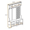 5-in-1 Entryway Bench with Coat Rack and 4 Sturdy Hooks, 57.48'' Wide Hall Tree with Shoe Storage Bench 4M - ModernLuxe - 3 of 4