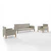 Capella Outdoor Wicker 3 Pc Sofa and Two Chair Set - Gray/Acorn - Crosley - 4 of 4