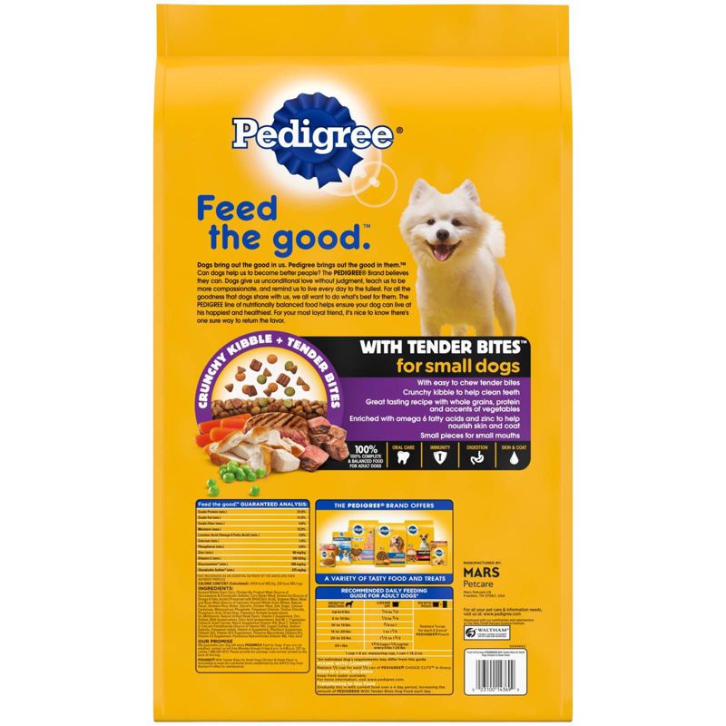 Pedigree with Tender Bites Chicken & Steak Flavor Small Dog Adult Complete & Balanced Dry Dog Food, 4 of 11