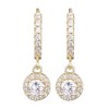Adornia 14k Gold Plated CZ Halo Drop Huggie Hoop Earrings - 3 of 4