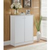 Vynxaria Modern Shoe/Storage Cabinet with Two Doors and Five Shelves - White - 2 of 4