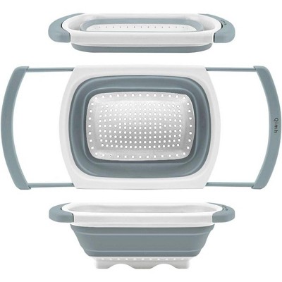 Qimh Collapsible Colander | Over The Sink Silicone Kitchen Strainers and Colanders with Extendable Handles