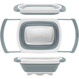 Qimh Collapsible Colander | Over The Sink Silicone Kitchen Strainers and Colanders with Extendable Handles - 1 of 4