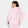 Women's Cropped Zip-Up Ribbed Hoodie Sweatshirt - Wild Fable™ - 3 of 3