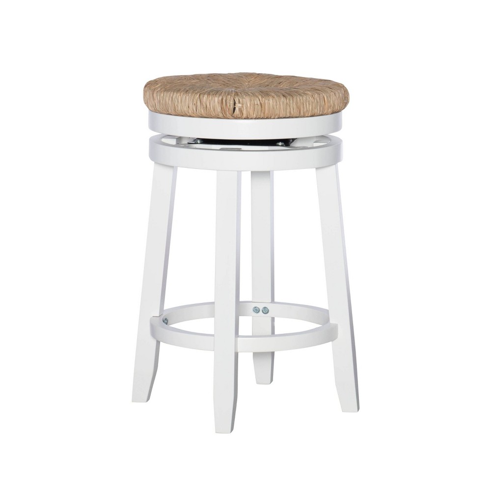 Photos - Chair Noah Backless Swivel Backless Counter Height Barstool White - Powell