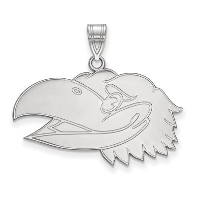 Black Bow Jewelry 10k White Gold Kansas Jayhawks NCAA Large Pendant