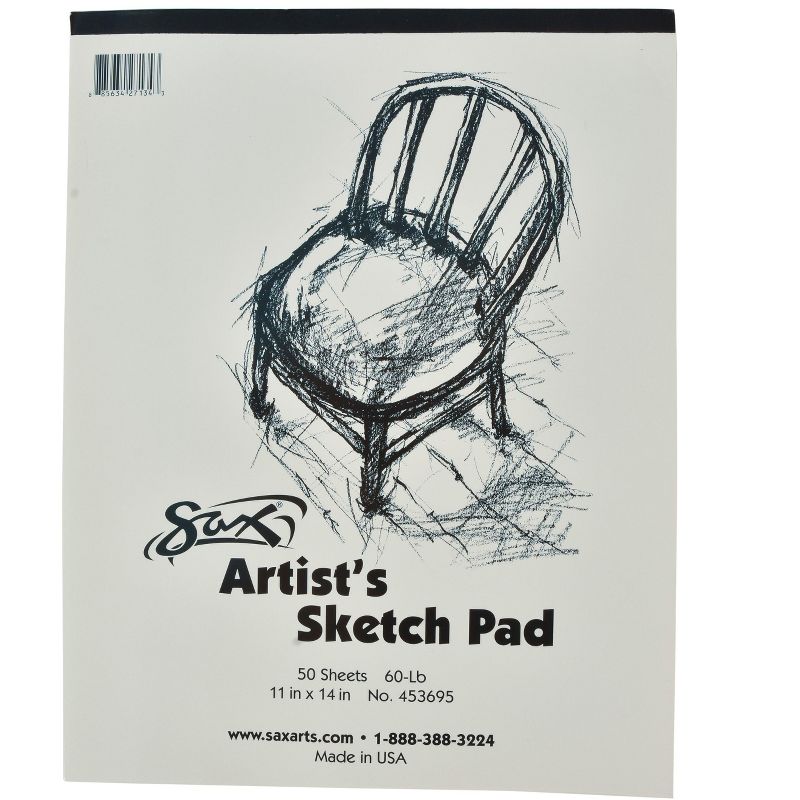 Sax Sulphite Artists Sketch Pad, 60 lbs, 11 x 14 Inches, White, 50 Sheets, 2 of 4