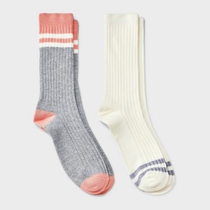 Men's 2pk Casual Crew Socks - Goodfellow & Co™ Gray 6-12 - 1 of 3