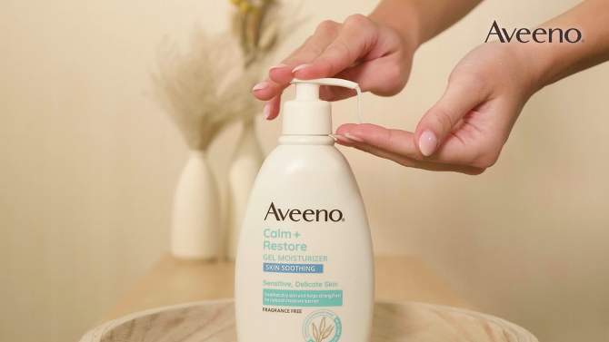 Aveeno Calm + Restore Gel Body Moisturizer Sensitive and Delicate Skin - Fragrance Free - 12oz, 2 of 11, play video