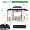 13'x13'Pop Up Gazebo,Hexagonal Canopy Shelter with 6 Zippered Mesh Netting, Event Tent with Strong Steel Frame for Patio Backyard Garden Wedding Party - 3 of 4