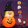 Tangkula Halloween Decoration 5FT Inflatable Witch Hat Pumpkin W/ LED Bulbs Blow Up Yard - 4 of 4