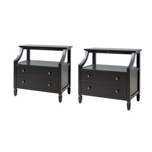 Bernadette 2 - Drawer Nightstand with Built-In Outlets Set of 2|Hulala Home - 1 of 4