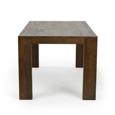 Walnut Wirebrush Solid Wood Rectangular Dining Table for Six