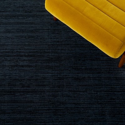 Black Abstract Hand-Knotted Synthetic Area Rug, 4' x 6'