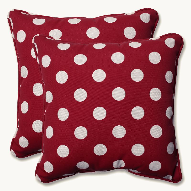 Polka Dot 2pc Outdoor Throw Pillows - Pillow Perfect, 1 of 5