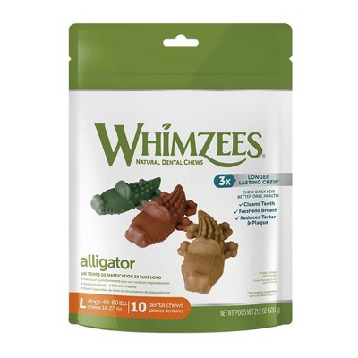 WHIMZEES Gator Value Bag Large Dental Dog Treats - 21.2oz