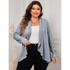 Women's Plus Size Fashion Knit Cardigan Sweater Casual Long Sleeve Cardigans Tops 2025 Loose Outwear Coat - 2 of 4