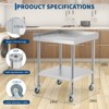 Stainless Steel Table,Prep Table w/ Non-Removable Backsplash&4 Wheels for Kitchens&Restaurants,30 * 30 * 30Inch - 2 of 4