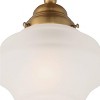 Regency Hill Schoolhouse Floating Modern Farmhouse Ceiling Light Semi Flush Mount Fixture 7" Wide Brass White Glass Shade for Bedroom Living Room Home - 3 of 4