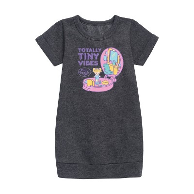 - Polly Pocket - Totally Tiny Vibes Graphic Short Sleeve Fleece Dress
