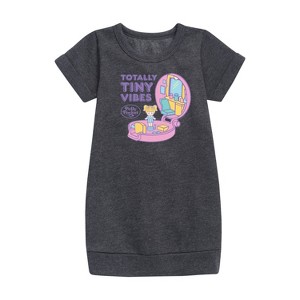 - Polly Pocket - Totally Tiny Vibes Graphic Short Sleeve Fleece Dress - 1 of 2