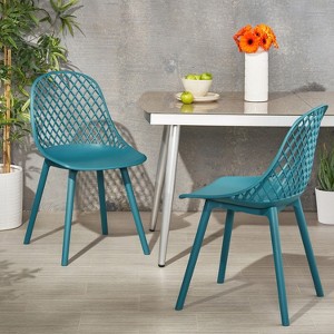 Christopher Knight Home Lily Outdoor Modern Resin Dining Chairs (Set of 2) - 1 of 4