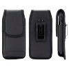 Nakedcellphone Vegan Leather Case Pouch with Clip and Belt Harness for Samsung Galaxy Z Fold 6 5 4 3 2, Google Pixel 9 Pro Fold - Black - image 2 of 4