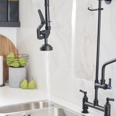 Matte Black Stainless Steel Pull-Down Kitchen Faucet with Spray