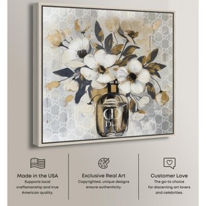 Art Remedy Golden Hues Perfume Floral Gold Fashion Wall Art Framed - 1 of 4