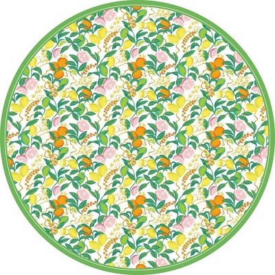 Tempaper 4'' Citrus Round Indoor/Outdoor Vinyl Floor Rug