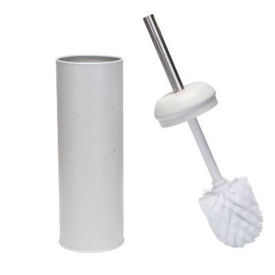 Hammered Metallic Ceramic Toilet Bowl Brush - Elle Décor