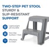 Gracious Living 16-Inch Tall Plastic 2 Step Stool, Portable Dual Step Ladder Foot Stool for Kitchen, Bathroom, Bedroom, and Garage, Gray (4 Pack) - 4 of 4