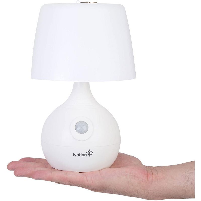 Ivation 12-LED Motion Sensing Small Table Lamp, Dual Color Range, White, 4 of 8