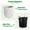 Self Watering Pots, Outdoor Marble Finish Tall Planters with Water Level Monitor, Large Plant Pots for Indoor Plants, Home, Office, Patio - 2 of 4